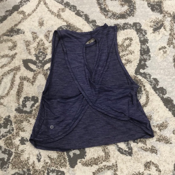 Lulu🍋 Rare Fast As Light Muscle Tank Heathered Emperor Blue size 6 - Picture 5 of 13